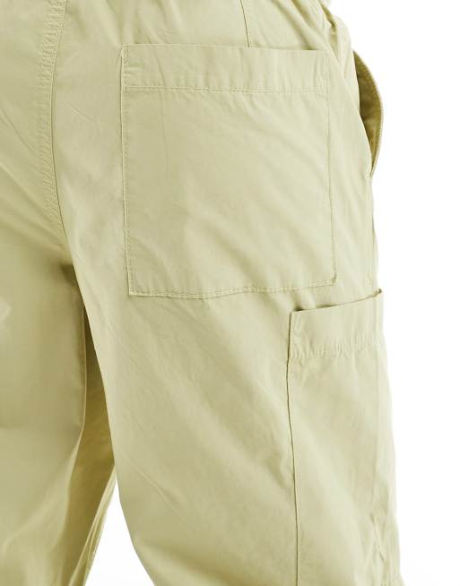 ASOS DESIGN - Cargobroek met wijde pijpen van popeline in saliegroen, 5 van 5