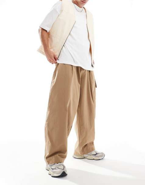 ASOS DESIGN – Cargohose in Hellbraun mit Ballon-Design - view 1