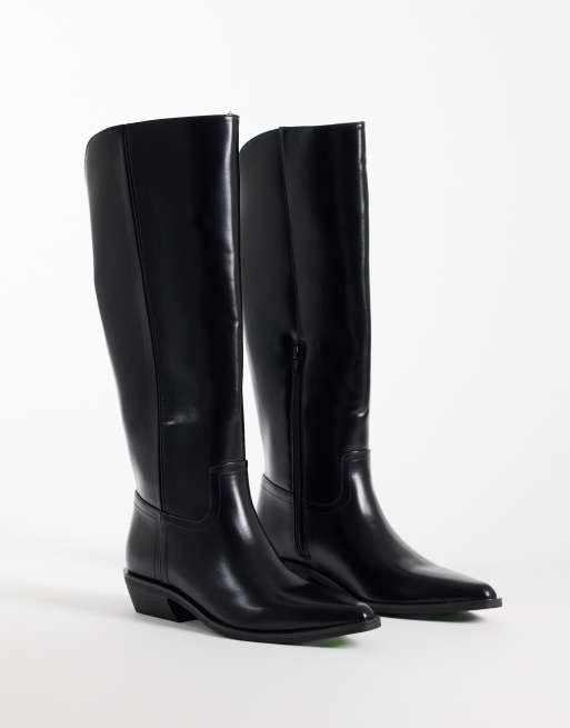 ASOS DESIGN Carina western knee boots in black, 2 of 4