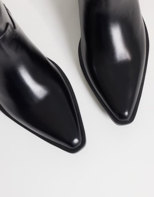 ASOS DESIGN Carina western knee boots in black, 3 of 4