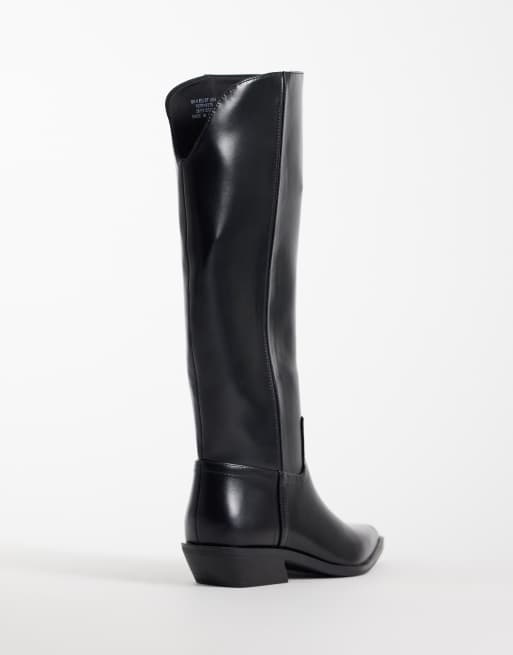 ASOS DESIGN Carina western knee boots in black, 4 of 4