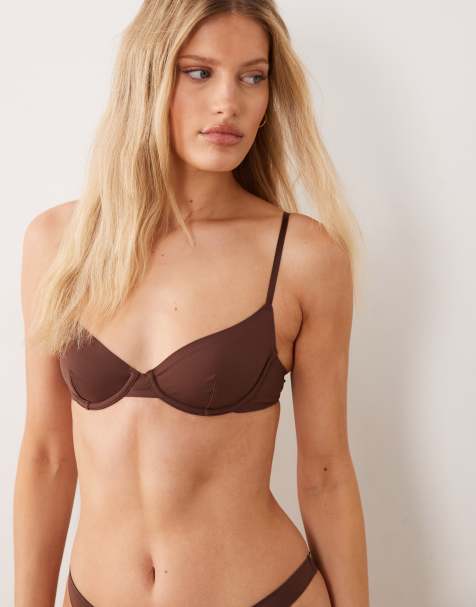 ASOS DESIGN – Carla – Glättender Bügel-BH in Schokobraun - view 1