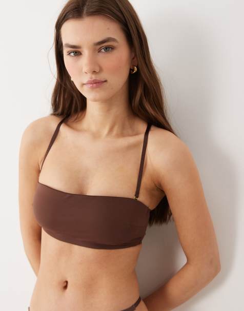ASOS DESIGN - Carla - Reggiseno a fascia multiposizione effetto levigante color cioccolato con imbottiture rimovibili - view 1