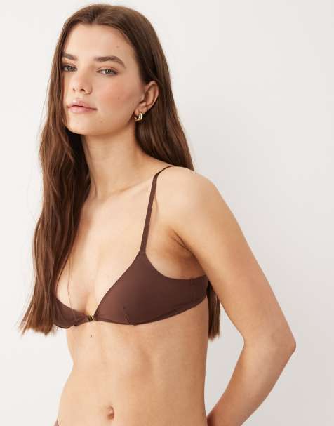 ASOS DESIGN - Carla - Reggiseno a triangolo effetto levigante color cioccolato - view 1