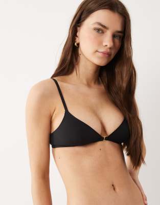 Asos Design Carla Smoothing Triangle Bra In Black