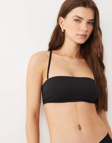 ASOS DESIGN - Carla - Udglattende og multifunktionel sort bandeau-BH med udtagelige indlæg - view 1