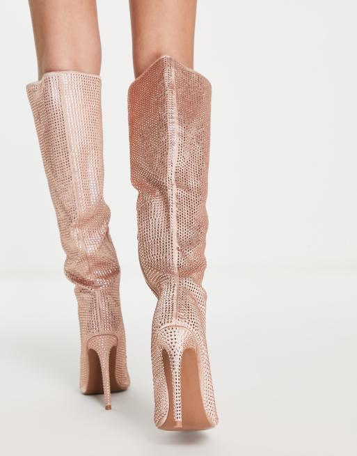 Rose gold heel clearance boots