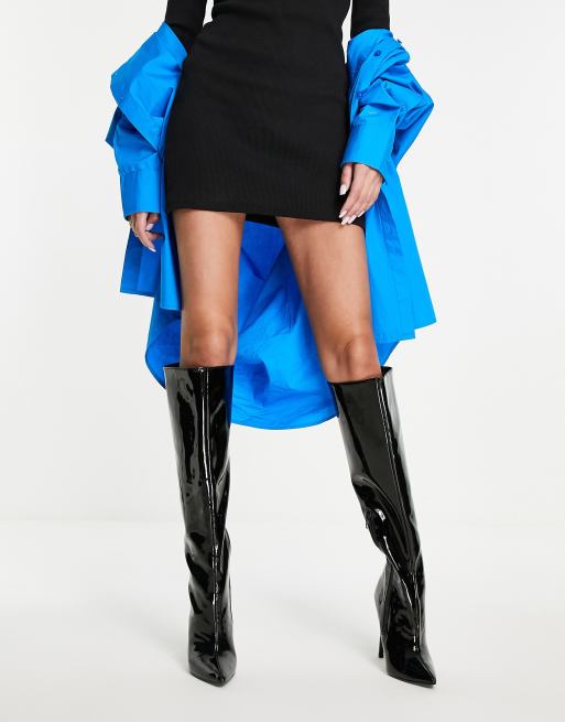 Asos design kassidy outlet heeled thigh high boots