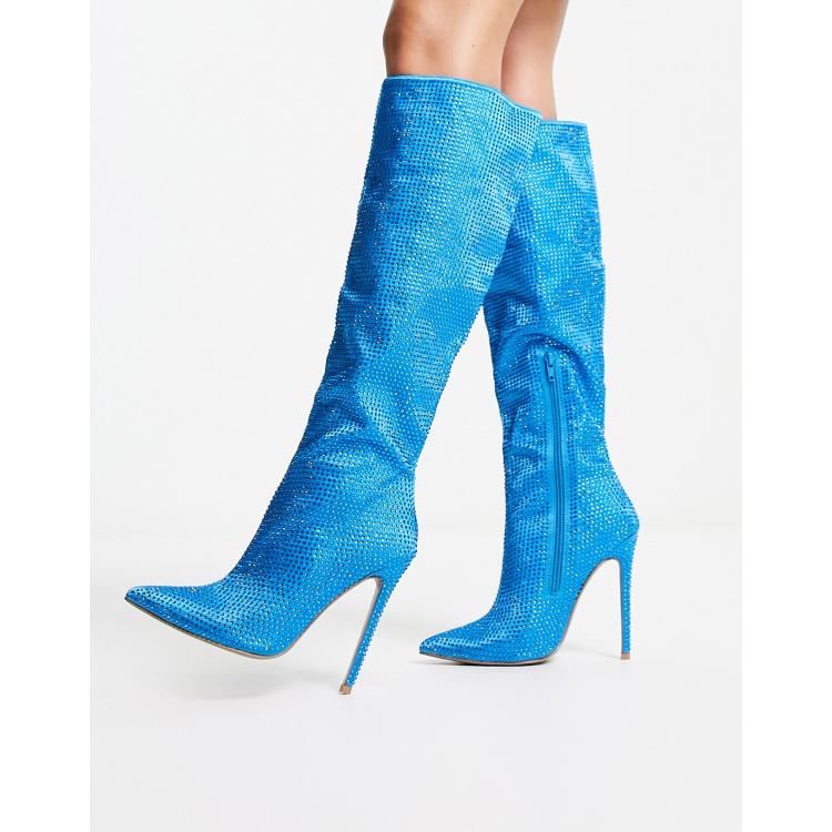 Blue hot sale rhinestone boots