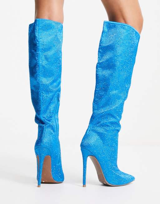 Carli over the clearance knee block heel boots