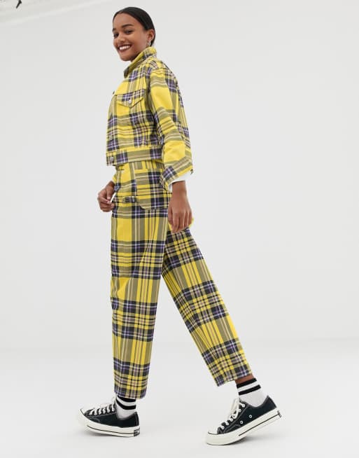 Yellow and black hot sale checkered jacket