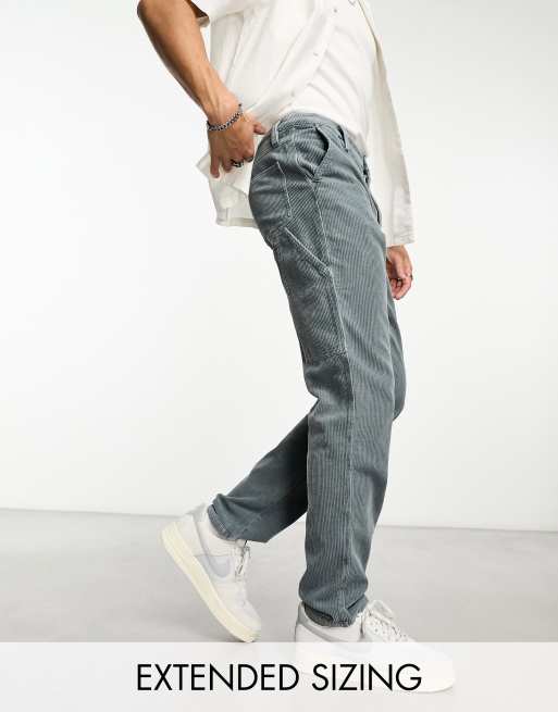 ASOS DESIGN carpenter cord pants in grey