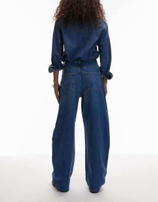 ASOS DESIGN carpenter detail barrel in mid wash, 2 of 5