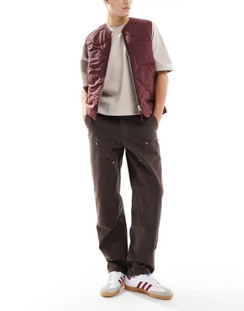 ASOS DESIGN – Carpenter-Hose in Braun mit Nietendetails - view 1