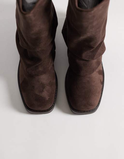 ASOS DESIGN - Carrie - Bottes souples avec rabat - Chocolat, 3 de 4