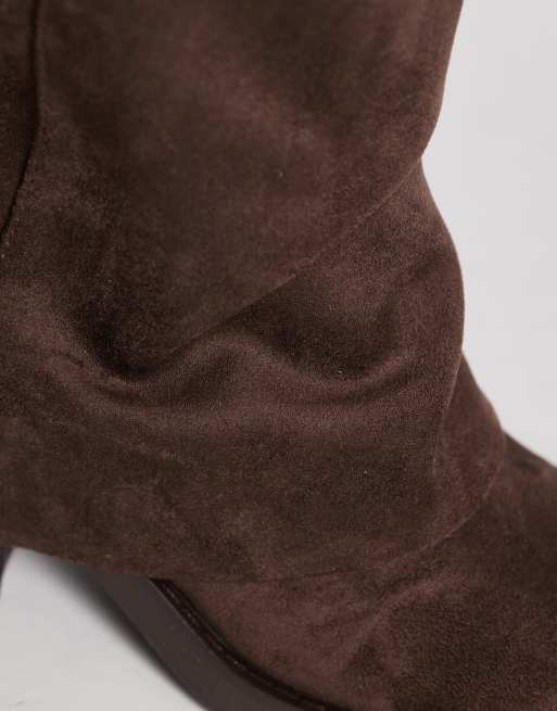 ASOS DESIGN - Carrie - Bottes souples avec rabat - Chocolat, 4 de 4