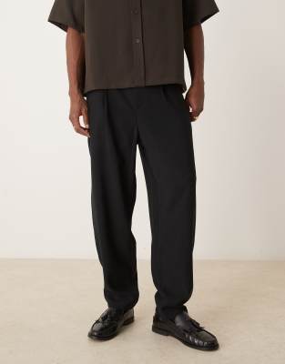 smart relaxed fit pants in black