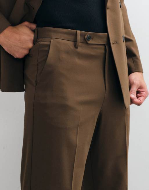 ASOS DESIGN carrot fit suit pants in brown, 5 of 5
