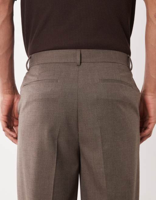 ASOS DESIGN carrot suit trousers in brown with wool, 5 of 5