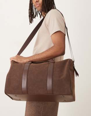 Asos Design Carryall Bag In Brown