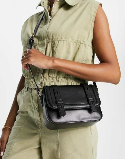 ASOS DESIGN - Cartella a tracolla nera 