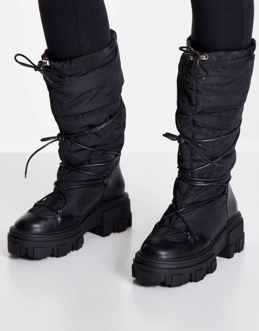 ASOS DESIGN Casper Stiefel fur kaltes Wetter in Schwarz mit dicker Sohle ASOS