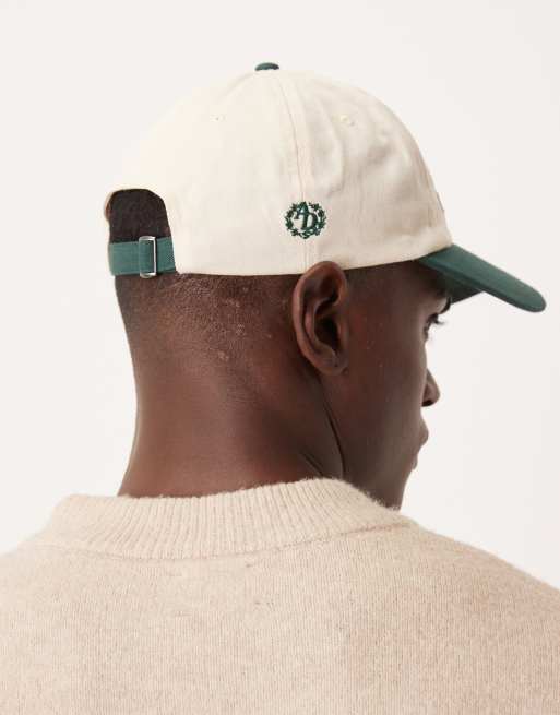 ASOS DESIGN - Casquette à broderie et visière vert contrastant - Écru, 3 de 3