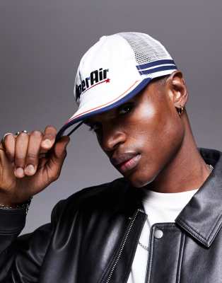ASOS DESIGN - Casquette camionneur à motif - Blanc