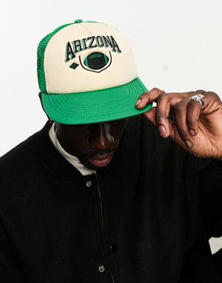 ASOS DESIGN trucker cap with Arizona embroidered in green - ASOS Price Checker