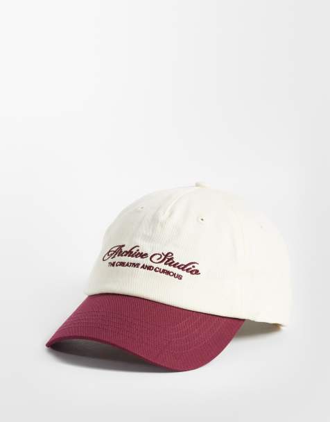 ASOS DESIGN - Casquette de baseball à logo graphique contrastant - Taupe et bordeaux - view 1