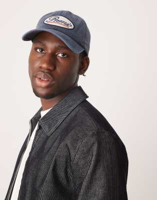 ASOS DESIGN - Casquette de baseball en denim à motif graphique-Bleu