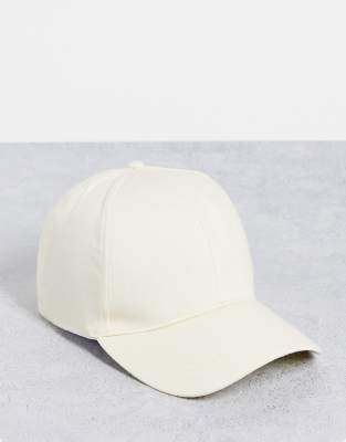 ASOS DESIGN - Casquette de baseball en toile - Écru