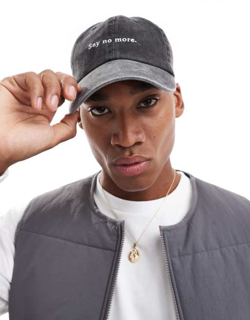 ASOS DESIGN - Casquette de baseball souple avec broderie - Noir délavé
