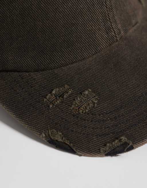 ASOS DESIGN - Casquette en jean effet usé - Marron délavé, 2 de 3