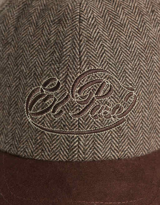 ASOS DESIGN casquette en tweed avec broderie marron, 2 de 3