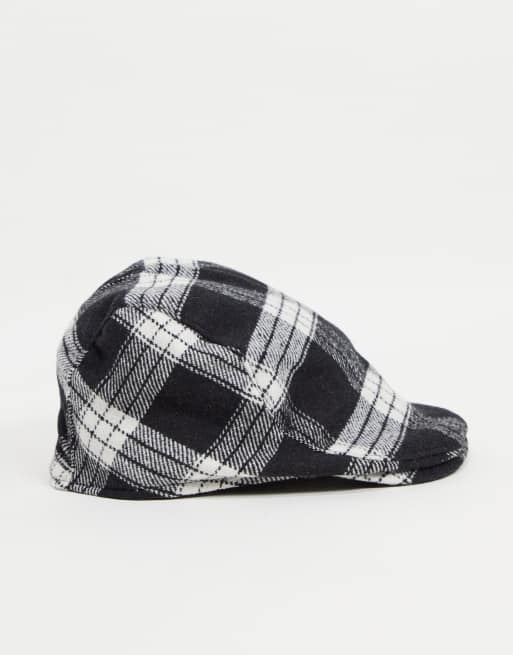 ASOS DESIGN - Casquette plate à carreaux - Noir et blanc, 2 de 4