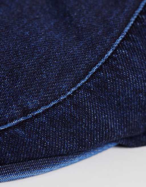 ASOS DESIGN - Casquette plate en jean - Bleu marine, 2 de 3
