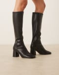 [ASOS DESIGN] ASOS DESIGN Cassidy round toe knee boots in black 38 BLACK