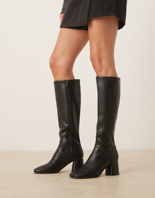 ASOS DESIGN Cassidy round toe knee boots in black 