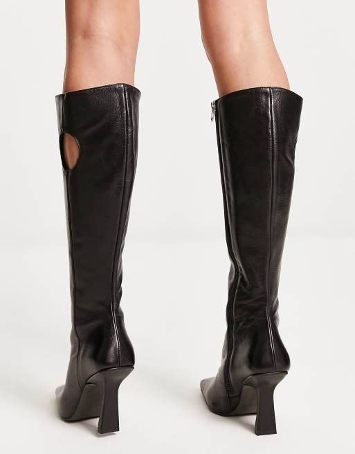 Asos design kassidy shop heeled thigh high boots