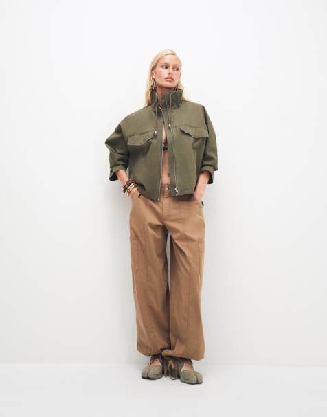 ASOS DESIGN casual bukser med elastisk kant i beige - view 1