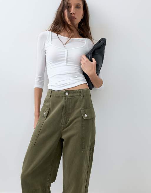 ASOS DESIGN casual cargo trouser in khaki, 4 of 5