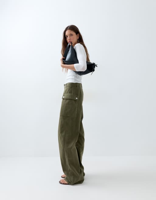 ASOS DESIGN casual cargobukser i khaki, 3 af 5