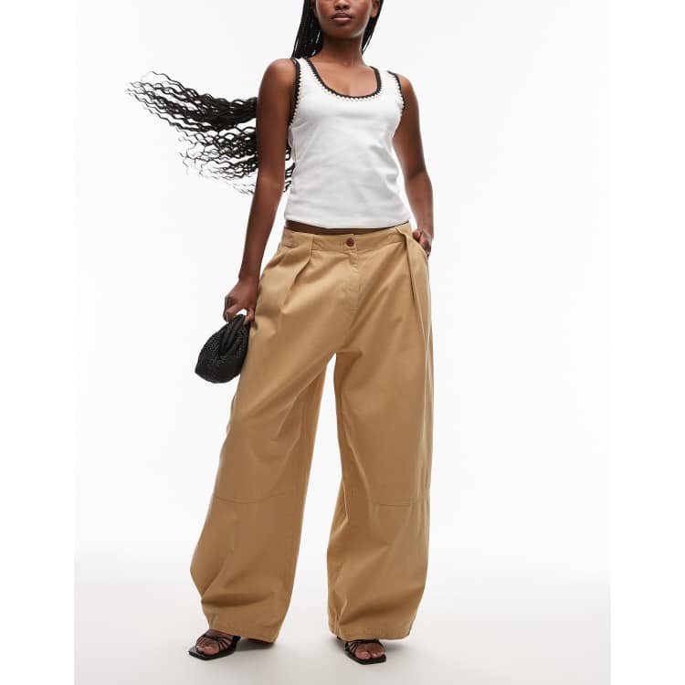ASOS DESIGN casual cocoon chino pants in camel | ASOS