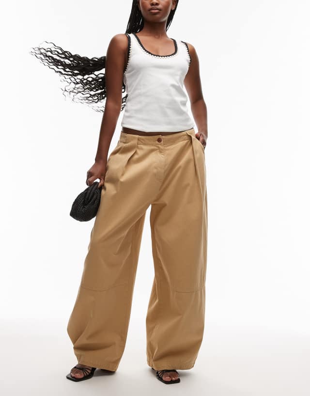 ASOS DESIGN casual cocoon chino trouser in camel | ASOS