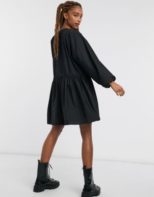 asos black cotton dress