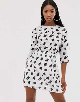 splodge print dress
