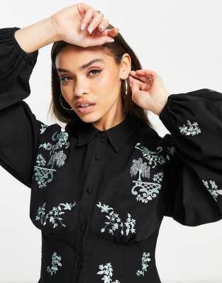 ASOS Embroidered Shirt Dress