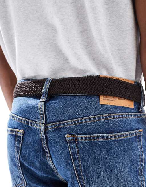 ASOS DESIGN - Casual geweven gevlochten riem in bruin, 3 van 3