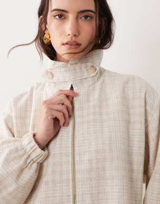 Asos Design Casual Harrington Jacket In Multi